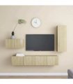 vidaXL 4 Piece TV Cabinet Set Sonoma Oak Engineered Wood
