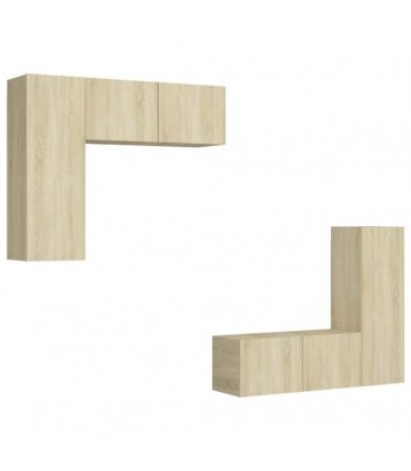 vidaXL 4 Piece TV Cabinet Set Sonoma Oak Engineered Wood