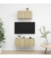 vidaXL 2 Piece TV Cabinet Set Sonoma Oak Engineered Wood