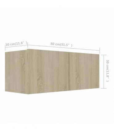 vidaXL 2 Piece TV Cabinet Set Sonoma Oak Engineered Wood
