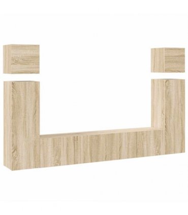 vidaXL 8 Piece TV Cabinet Set Sonoma Oak Engineered Wood