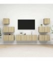 vidaXL 8 Piece TV Cabinet Set Sonoma Oak Engineered Wood