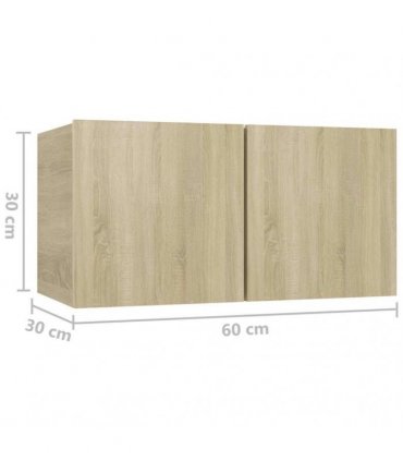 vidaXL 8 Piece TV Cabinet Set Sonoma Oak Engineered Wood