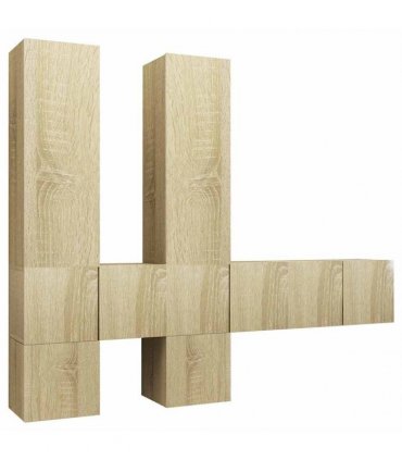 vidaXL 7 Piece TV Cabinet Set Sonoma Oak Engineered Wood