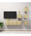 vidaXL 6 Piece TV Cabinet Set Sonoma Oak Engineered Wood