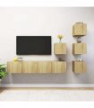 vidaXL 6 Piece TV Cabinet Set Sonoma Oak Engineered Wood