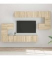 vidaXL 10 Piece TV Cabinet Set Sonoma Oak Engineered Wood