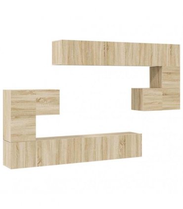 vidaXL 10 Piece TV Cabinet Set Sonoma Oak Engineered Wood
