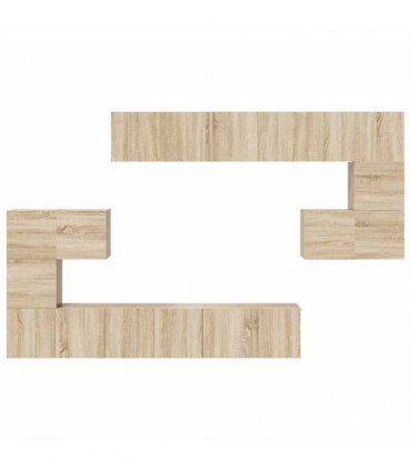 vidaXL 10 Piece TV Cabinet Set Sonoma Oak Engineered Wood