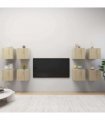 vidaXL 8 Piece Wall-mounted TV Cabinet Set Sonoma Oak 30,5x30x30 cm