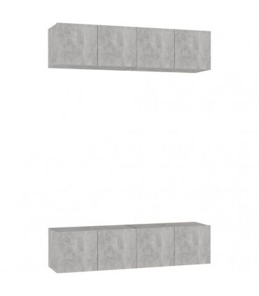 vidaXL 4 Piece TV Cabinet Set Concrete Grey 60x30x30 cm Engineered Wood