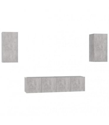 vidaXL 4 Piece TV Cabinet Set Concrete Grey Engineered Wood