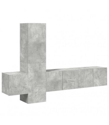 vidaXL 5 Piece TV Cabinet Set Concrete Grey Engineered Wood