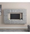 vidaXL 8 Piece TV Cabinet Set Concrete Grey Engineered Wood
