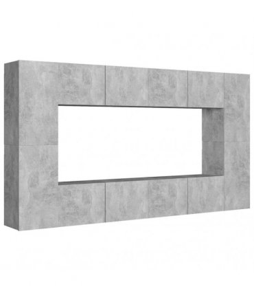 vidaXL 8 Piece TV Cabinet Set Concrete Grey Engineered Wood