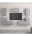 vidaXL 7 Piece TV Cabinet Set Concrete Grey Engineered Wood