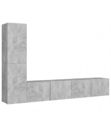 vidaXL 4 Piece TV Cabinet Set Concrete Grey Engineered Wood