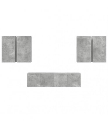 vidaXL 6 Piece TV Cabinet Set Concrete Grey Engineered Wood