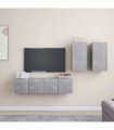 vidaXL 4 Piece TV Cabinet Set Concrete Grey Engineered Wood