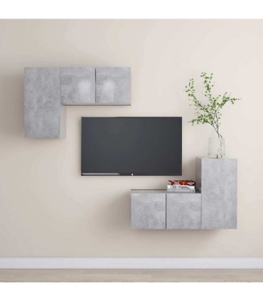 vidaXL 4 Piece TV Cabinet Set Concrete Grey Engineered Wood