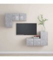 vidaXL 4 Piece TV Cabinet Set Concrete Grey Engineered Wood