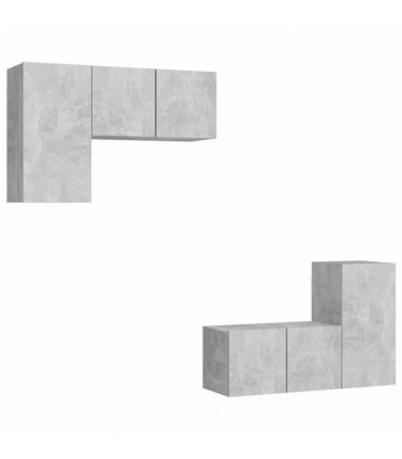 vidaXL 4 Piece TV Cabinet Set Concrete Grey Engineered Wood