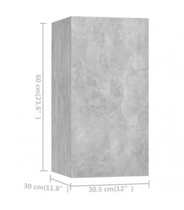 vidaXL 4 Piece TV Cabinet Set Concrete Grey Engineered Wood