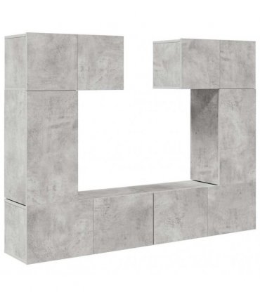 vidaXL 6 Piece TV Cabinet Set Concrete Grey Engineered Wood