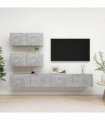 vidaXL 4 Piece TV Cabinet Set Concrete Grey Engineered Wood