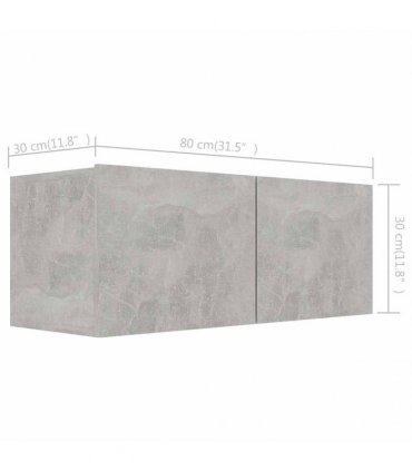 vidaXL 4 Piece TV Cabinet Set Concrete Grey Engineered Wood