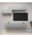 vidaXL 7 Piece TV Cabinet Set Concrete Grey Engineered Wood