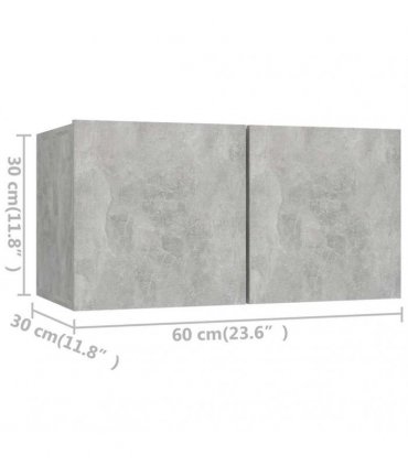 vidaXL 7 Piece TV Cabinet Set Concrete Grey Engineered Wood