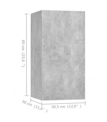 vidaXL 4 Piece TV Cabinet Set Concrete Grey 30,5x30x60 cm Engineered Wood