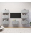 vidaXL 7 Piece TV Cabinet Set Concrete Grey 30,5x30x60 cm Engineered Wood
