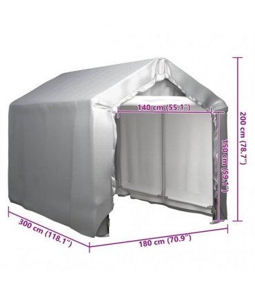 vidaXL Storage Tent 180x300 cm Steel Grey