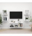 vidaXL 5 Piece TV Cabinet Set White Engineered Wood