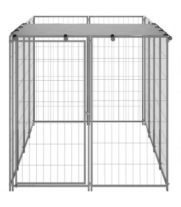 vidaXL Dog Kennel Silver 2,42 m² Steel