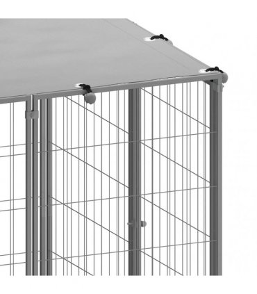 vidaXL Dog Kennel Silver 2,42 m² Steel
