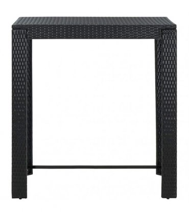 vidaXL 5 Piece Garden Bar Set with Cushions Poly Rattan Black