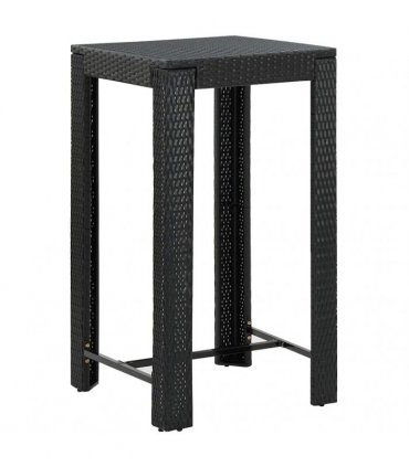 vidaXL 5 Piece Garden Bar Set with Cushions Poly Rattan Black