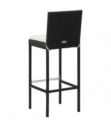 vidaXL 5 Piece Garden Bar Set with Cushions Poly Rattan Black