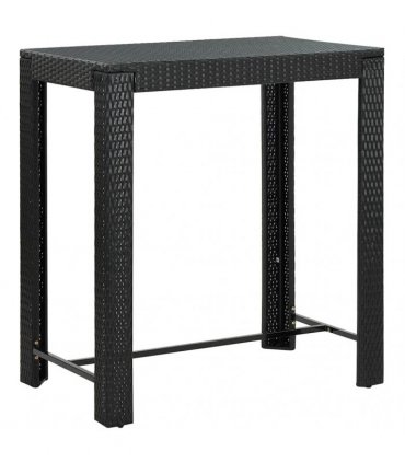 vidaXL 5 Piece Garden Bar Set with Cushions Poly Rattan Black