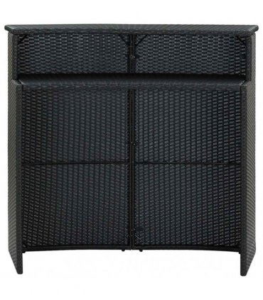 vidaXL 5 Piece Garden Bar Set with Cushions Poly Rattan Black