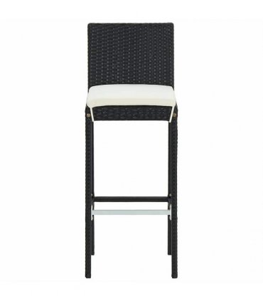 vidaXL 5 Piece Garden Bar Set with Cushions Poly Rattan Black