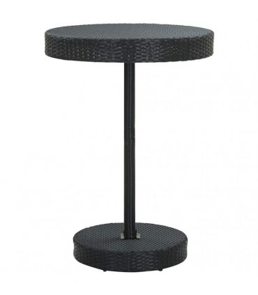vidaXL 5 Piece Garden Bar Set with Cushions Poly Rattan Black