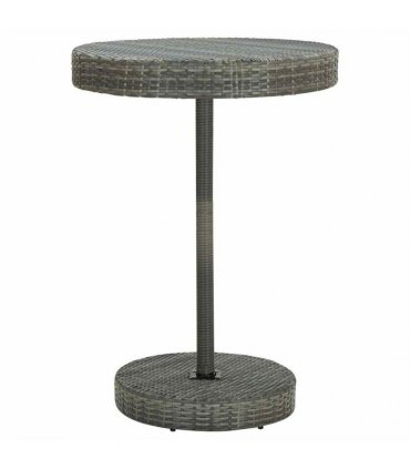 vidaXL 5 Piece Garden Bar Set with Cushions Poly Rattan Grey