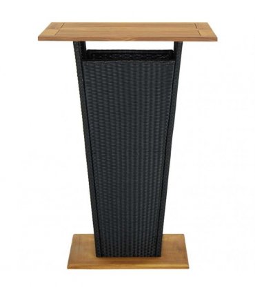 vidaXL 5 Piece Garden Bar Set with Cushions Poly Rattan Black