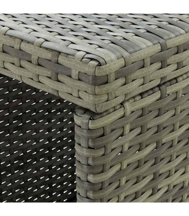 vidaXL 5 Piece Garden Bar Set with Cushions Poly Rattan Grey
