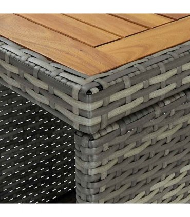 vidaXL 5 Piece Garden Bar Set with Cushions Poly Rattan Grey