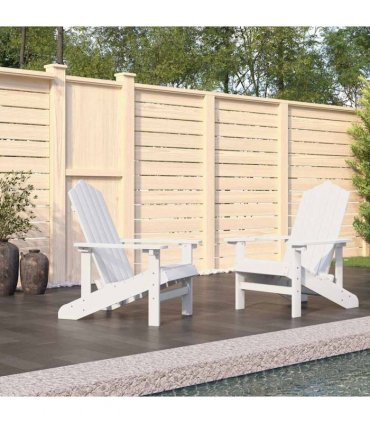vidaXL Garden Adirondack Chairs 2 pcs HDPE White